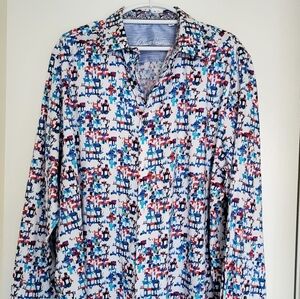 Robert Graham Multicolor Abstract Long Sleeve Shirt Mens 3XL
